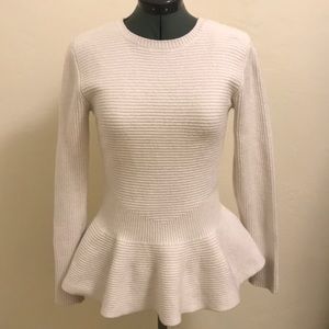 Ted Baker Size 3 Off-White Edenia Peplum Sweater
